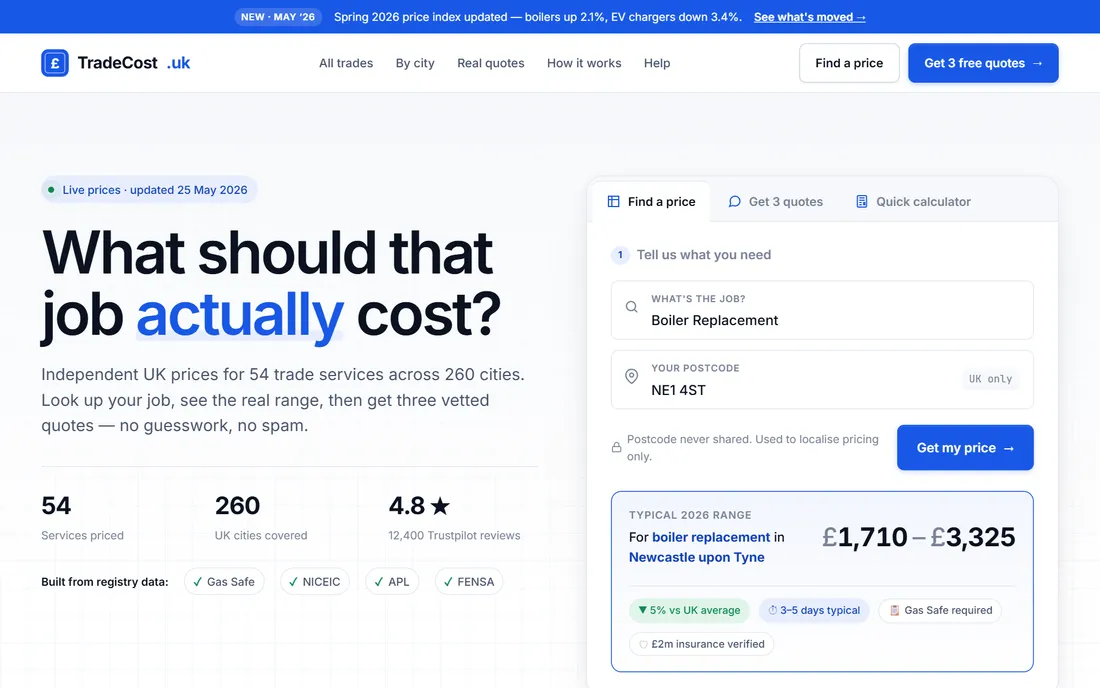 TradeCost trade price comparison website
